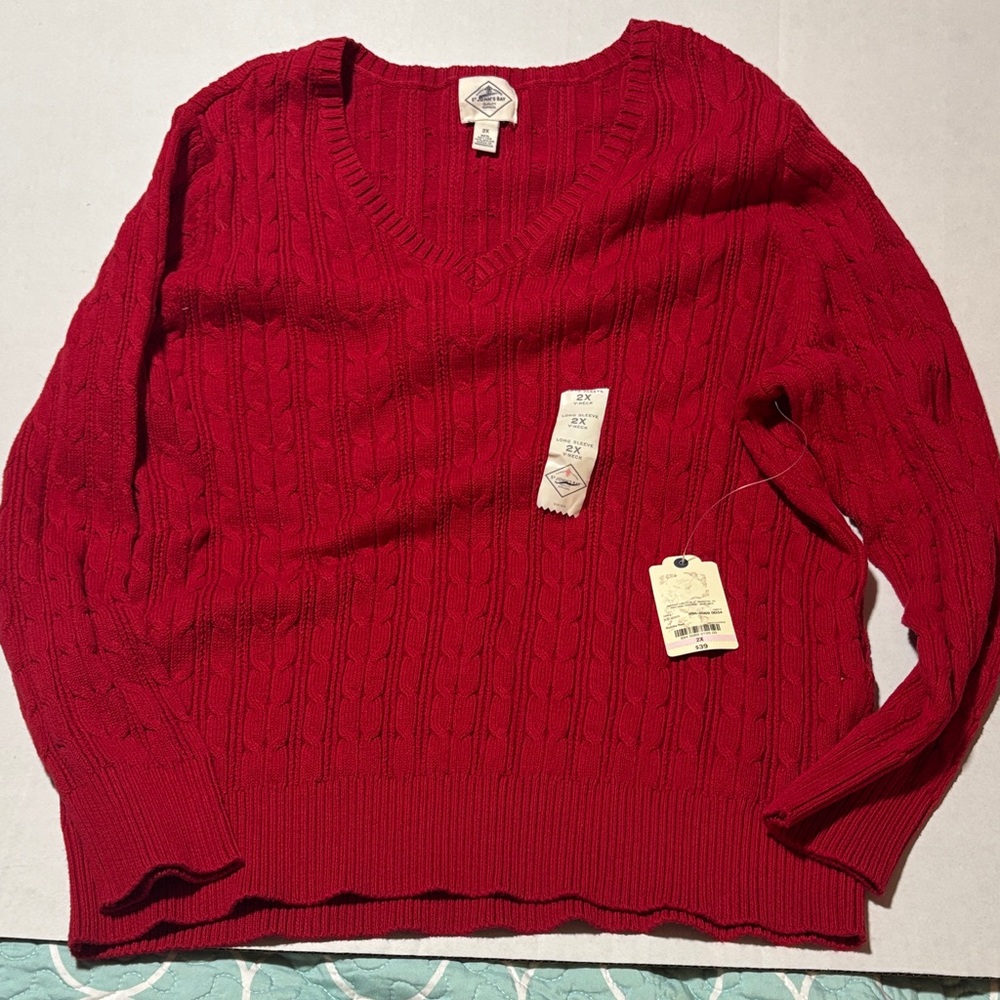 St. John's Bay Red V-Neck Sweater